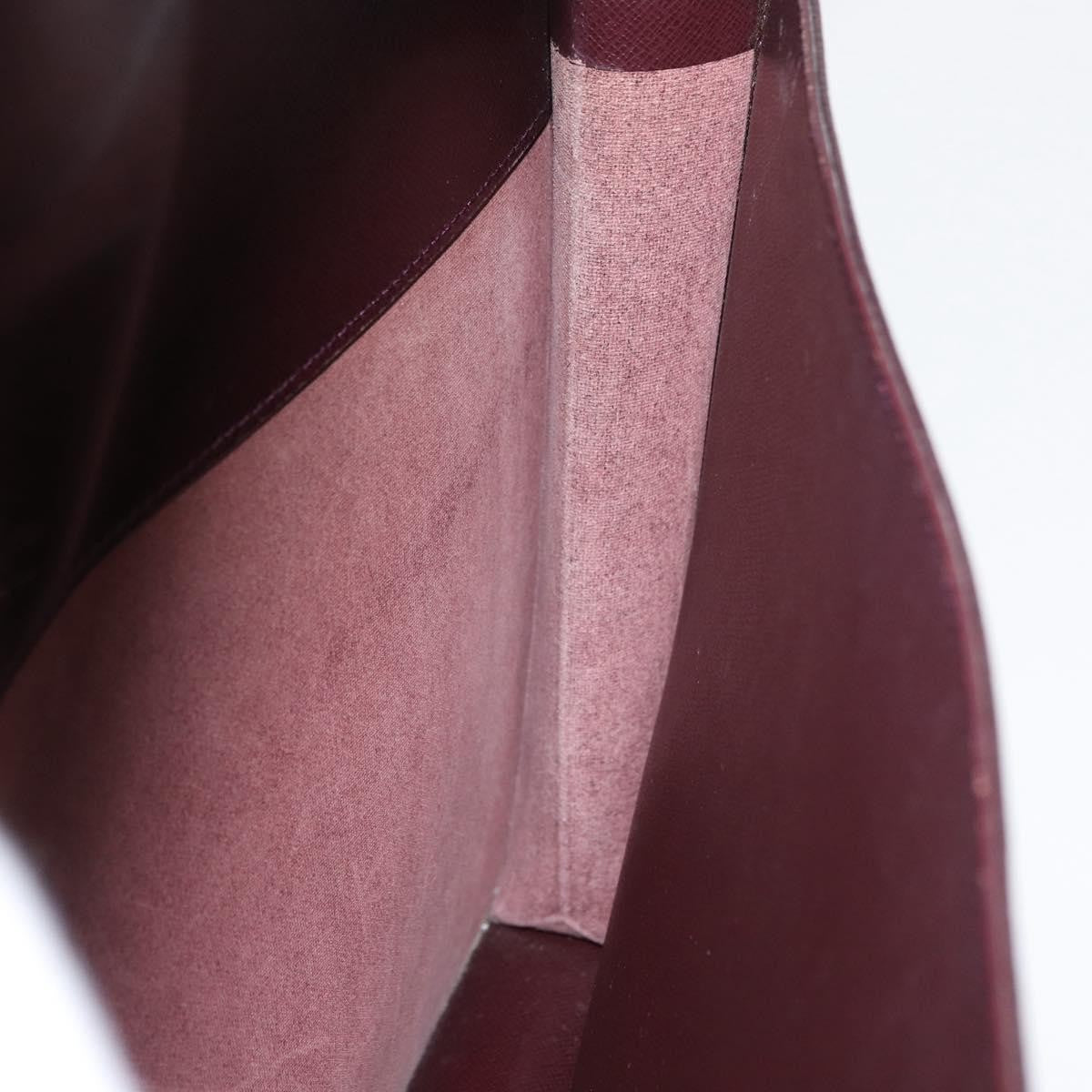 Louis Vuitton Serviette Kourad Briefcase Taiga Leather, Burgundy, Leather, Briefcase