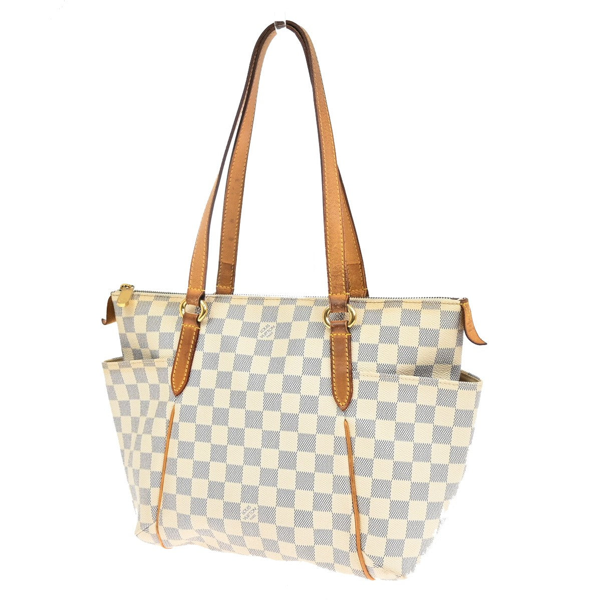 Louis Vuitton Totally Handbag Damier, WHITE, CANVAS, Shoulder bag