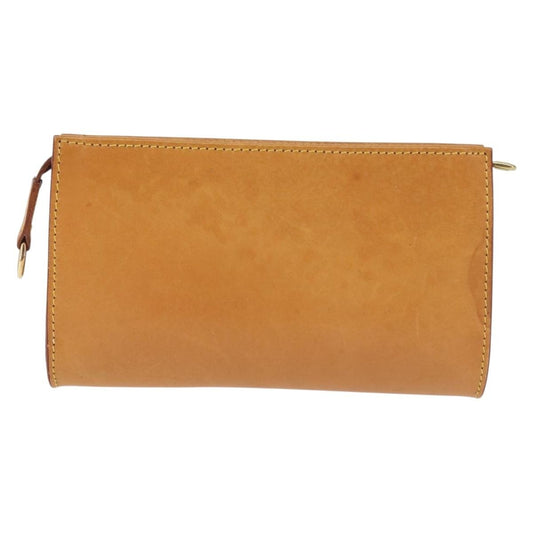 Louis Vuitton Bucket Pouch Leather, BEIGE, LEATHER, Clutche & pouche