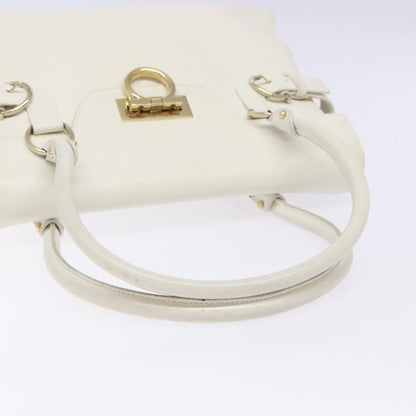 Salvatore Ferragamo Virna Satchel Leather, WHITE, LEATHER, Handbag