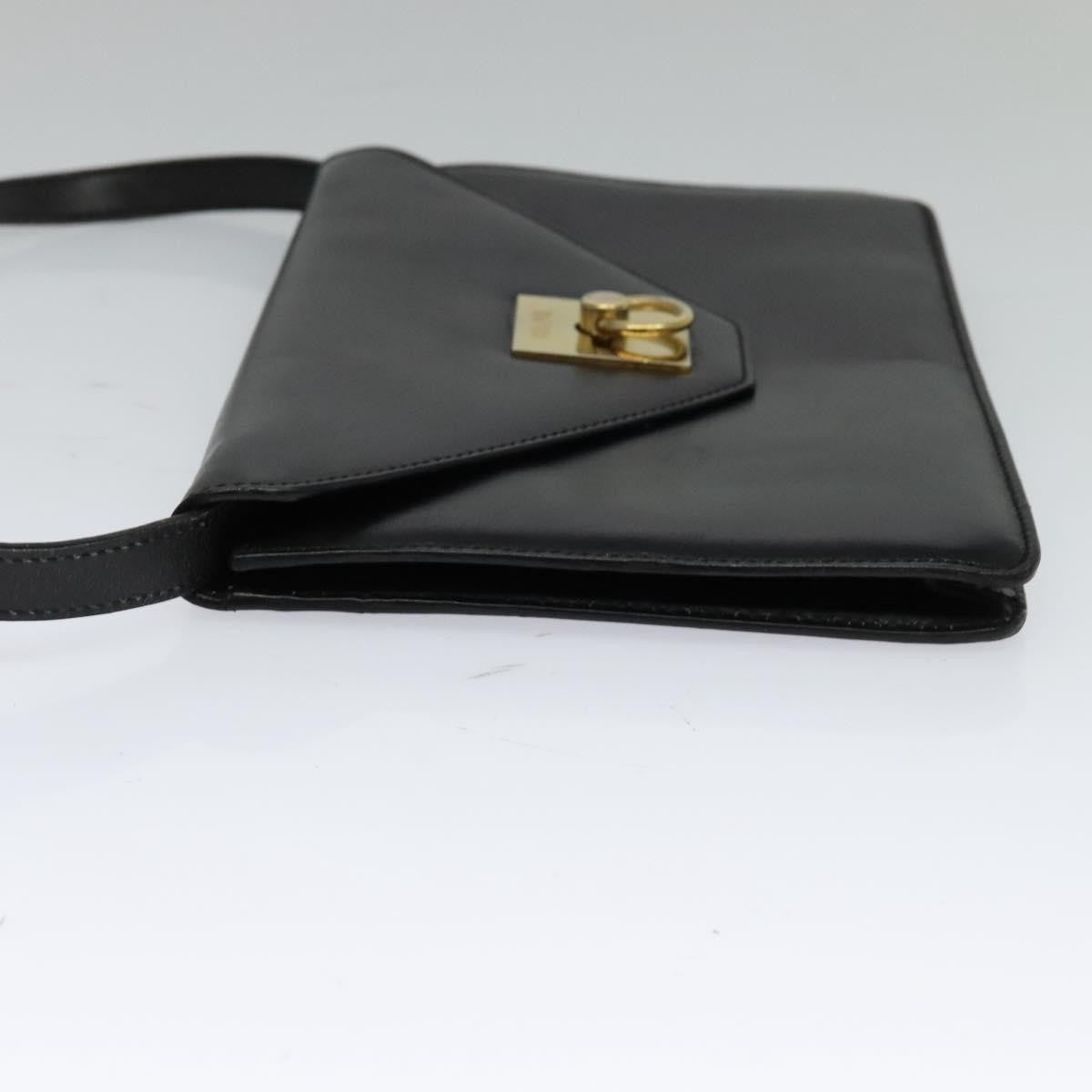 Celine Envelope Shoulder Bag Leather, BLACK, LEATHER, Shoulder bag