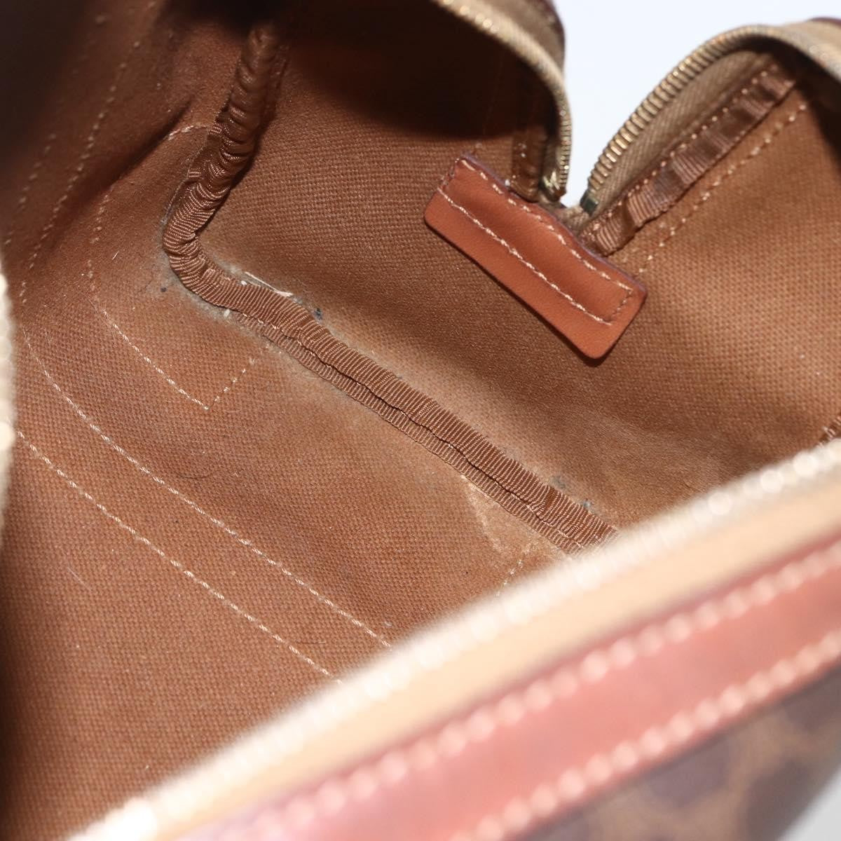 Celine Vintage Macadam Handbag Canvas and Leather, BROWN, CANVAS, Shoulder bag