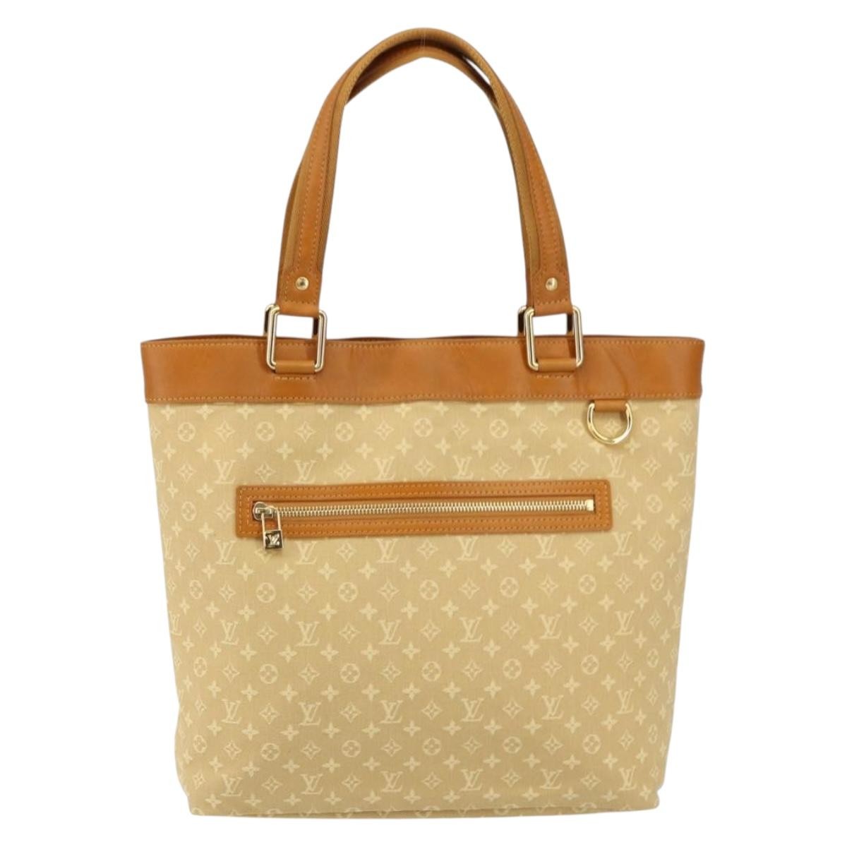 Louis Vuitton Lucille Handbag Mini Lin, BEIGE, CANVAS, Tote bag