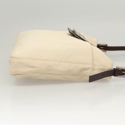 Fendi Vintage FF Buckle Shoulder Bag Canvas, WHITE, CANVAS, Shoulder bag