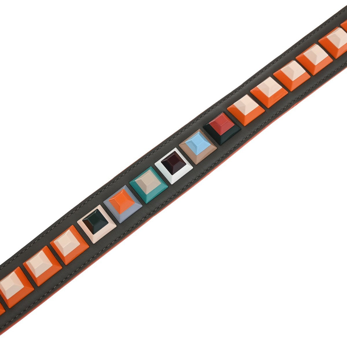 Fendi Mini Strap You Short Shoulder Strap Studded Leather, MULTICOLOUR, LEATHER, Straps