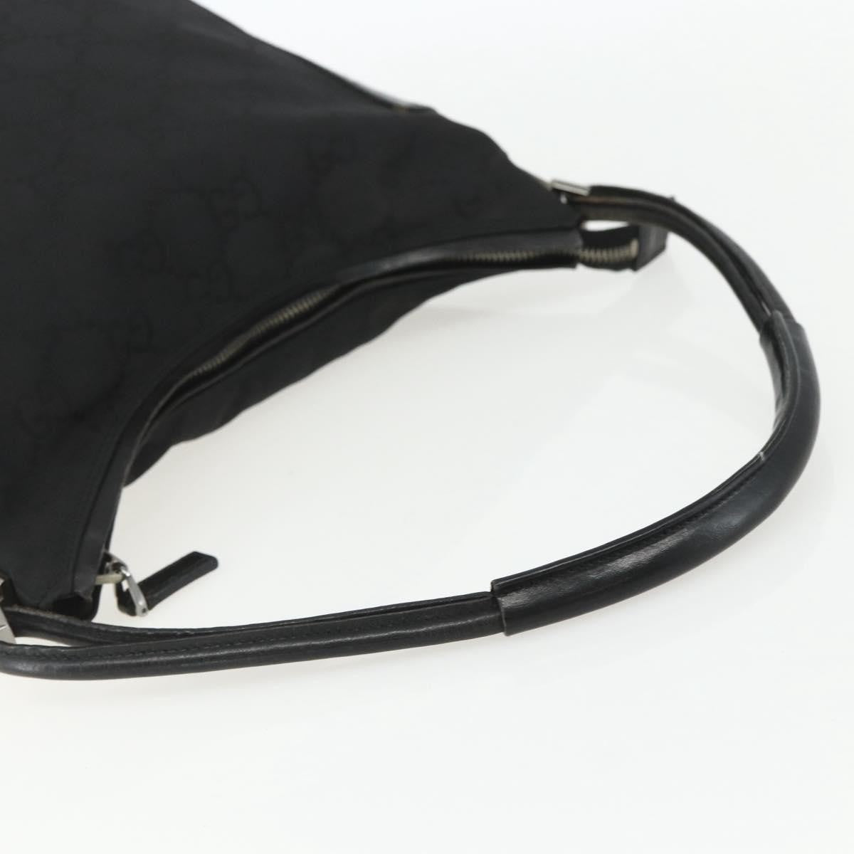 Gucci Vintage Zip Hobo GG Canvas and Leather, BLACK, CANVAS, Shoulder bag