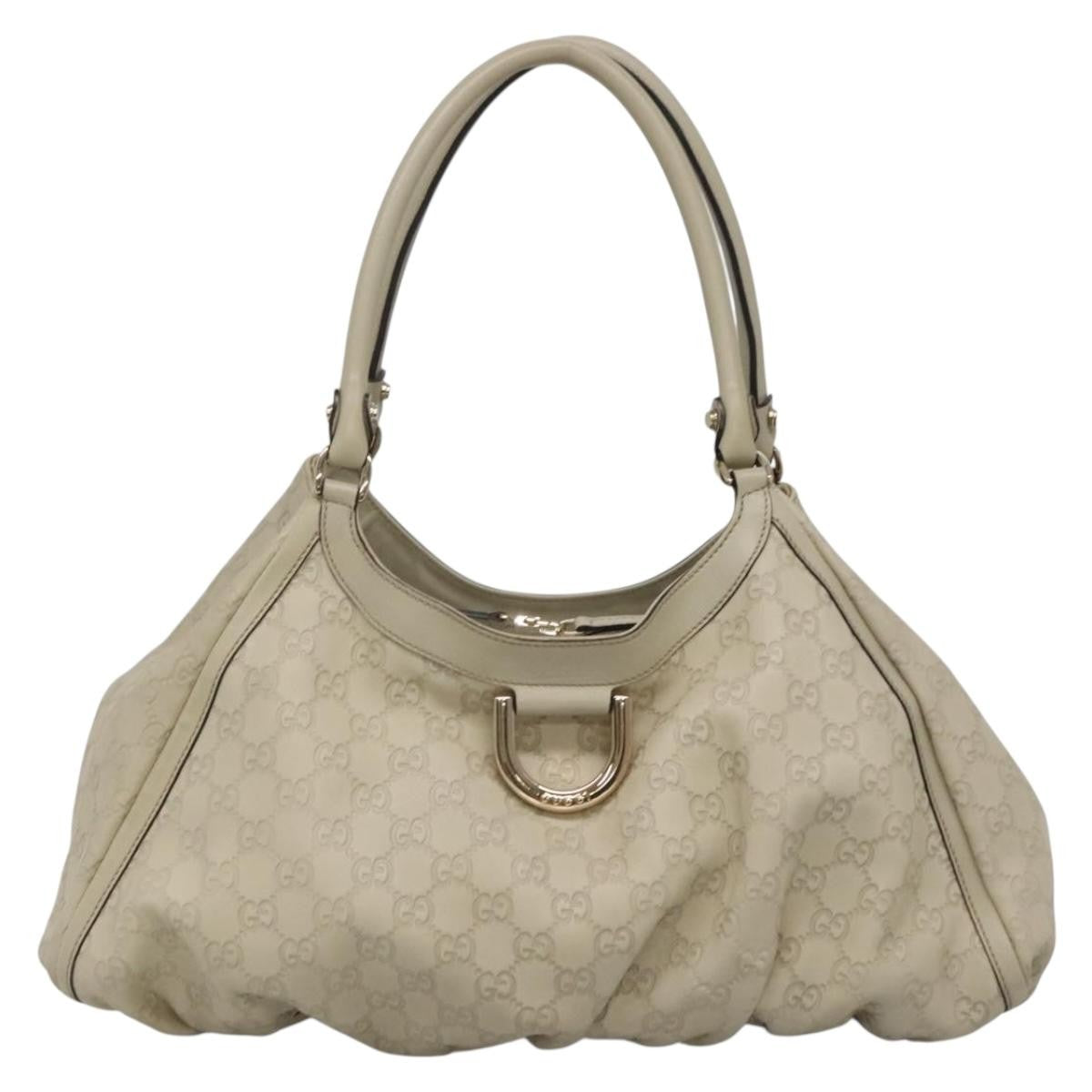 Gucci D-Ring Tote Guccissima Leather, WHITE, LEATHER, Tote bag
