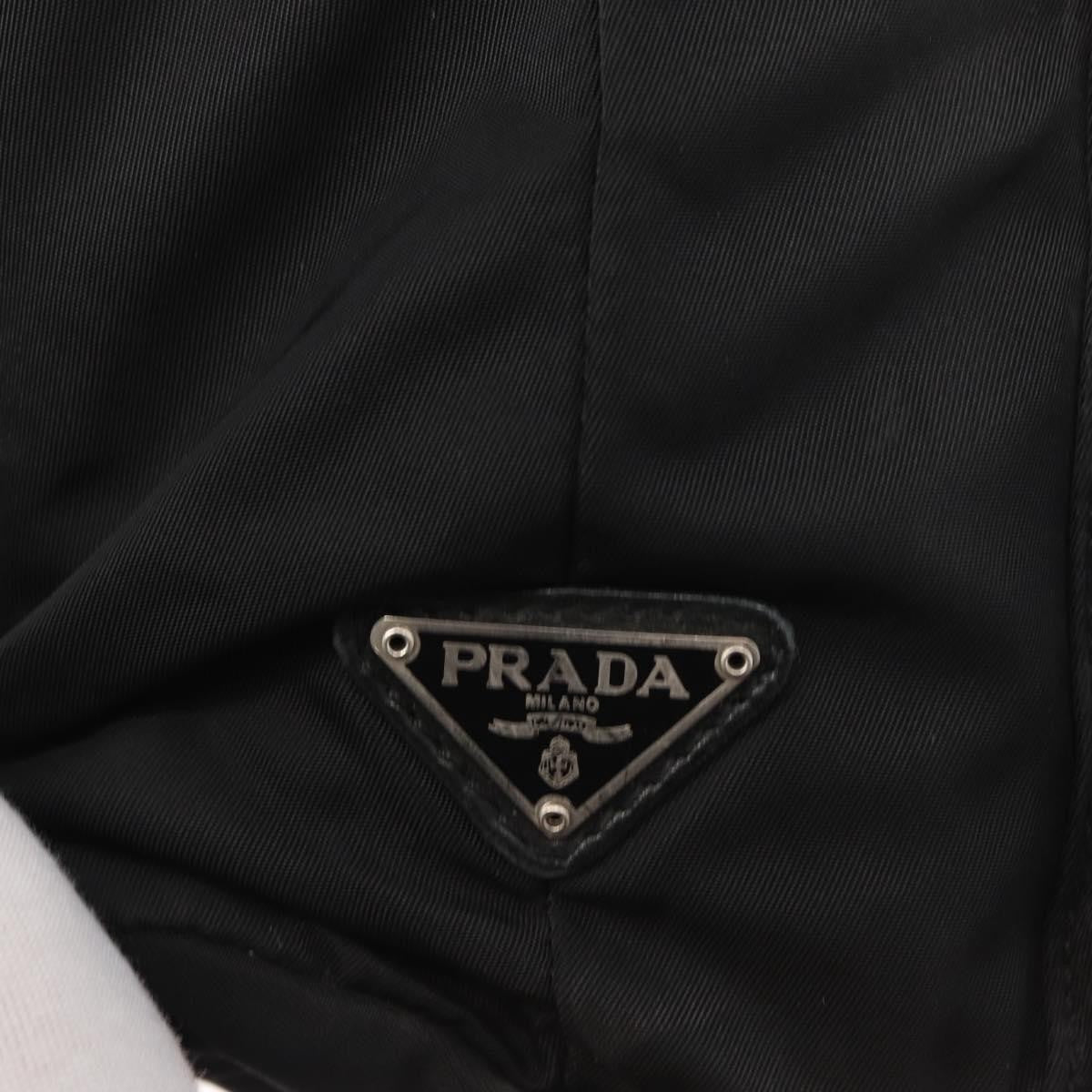 Prada Vela Double Front Pocket Backpack Tessuto with Saffiano Leather, BLACK, NYLON, Backpack
