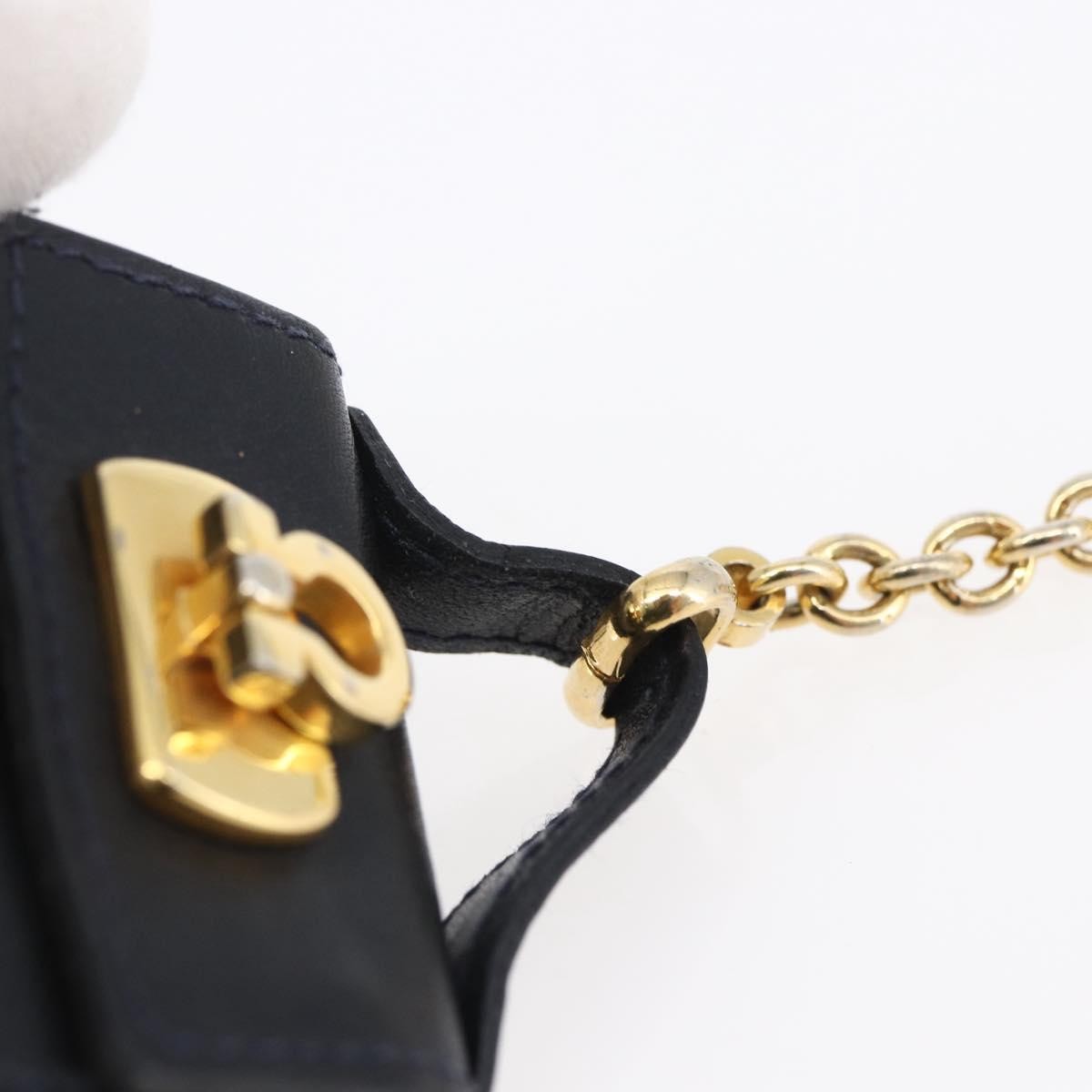 Salvatore Ferragamo Gancini Charm Convertible Shoulder Bag Leather, NAVY, LEATHER, Shoulder bag