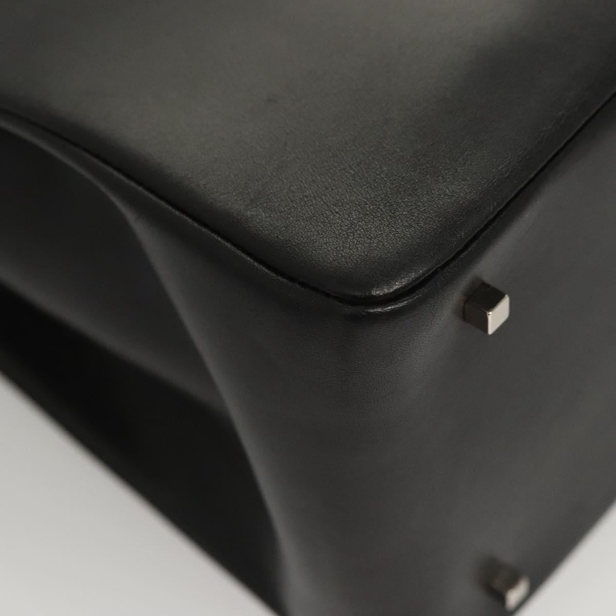 Salvatore Ferragamo Gancini handbag Leather, BLACK, LEATHER, Handbag