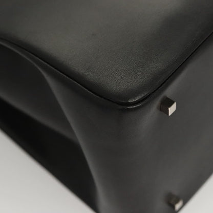 Salvatore Ferragamo Gancini handbag Leather, BLACK, LEATHER, Handbag