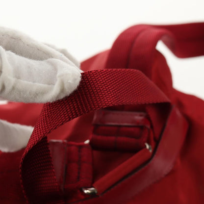 Prada Vela Double Front Pocket Backpack Tessuto with Saffiano Leather, RED, NYLON, Backpack