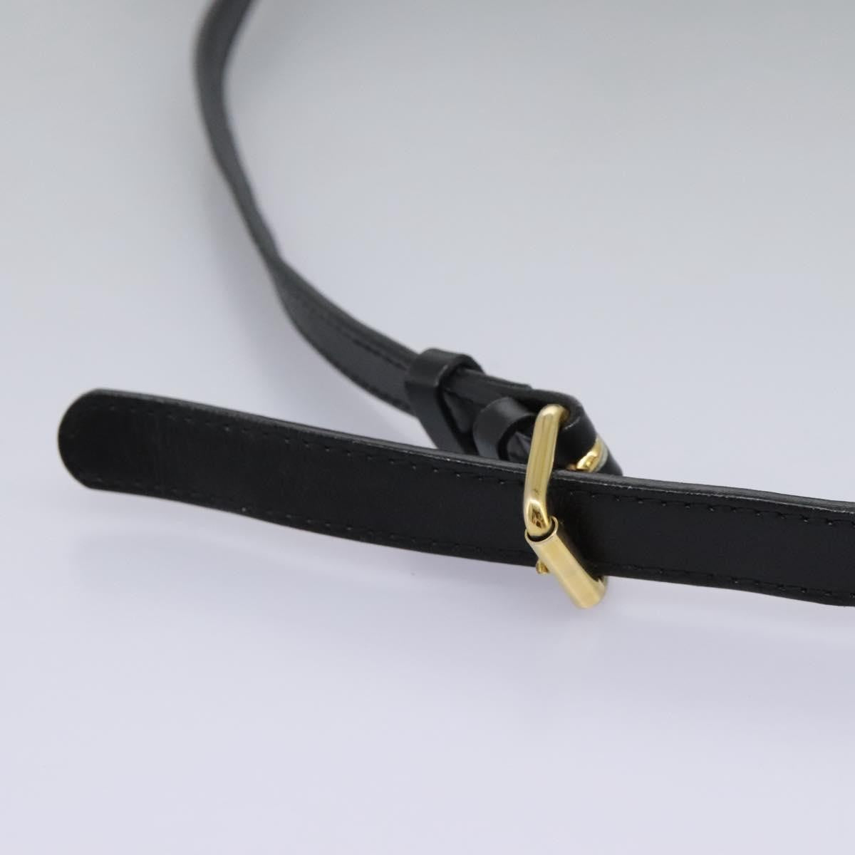 Celine Vintage Circle Logo Crossbody Bag Leather, BLACK, LEATHER, Crossbody bag