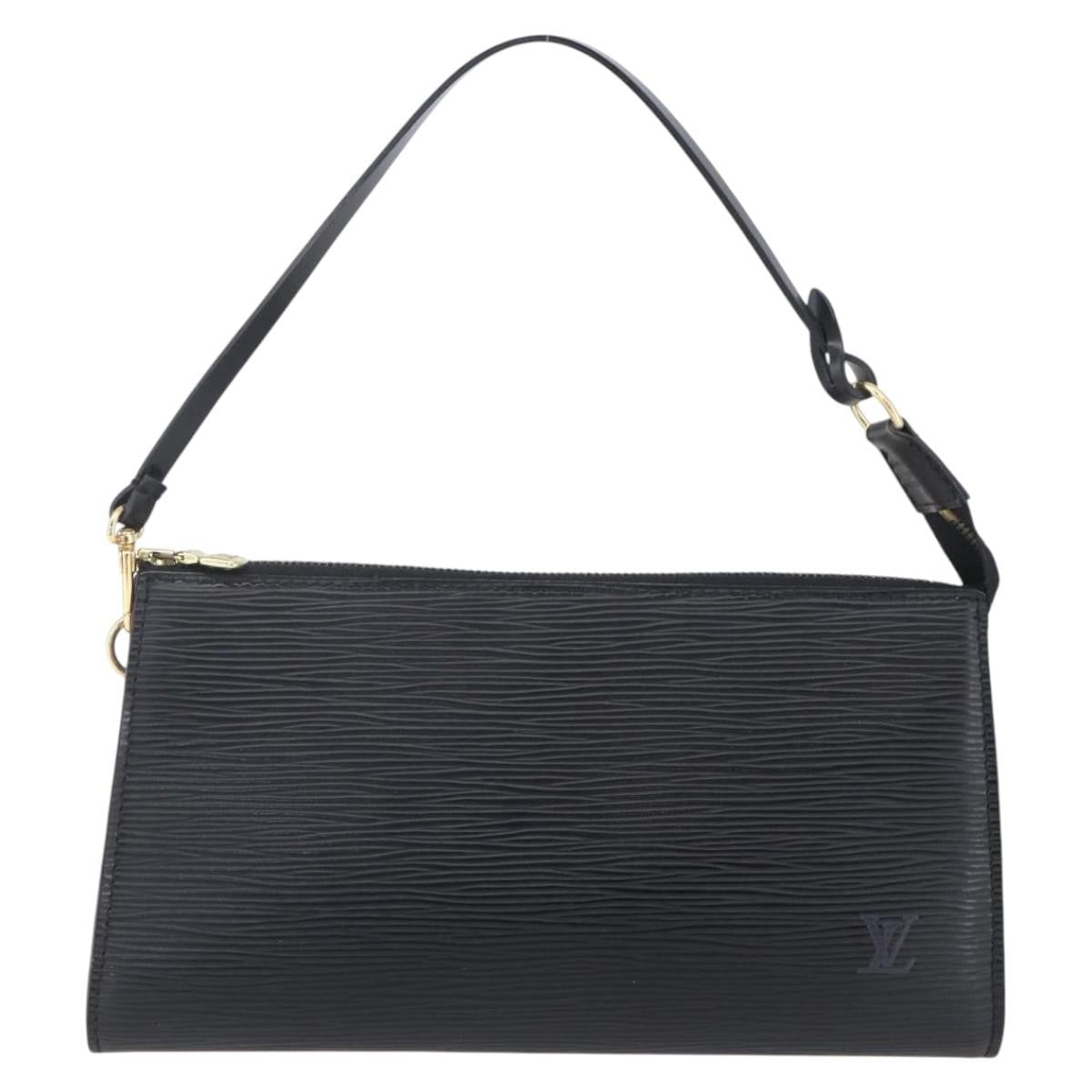 Louis Vuitton Pochette Accessoires Epi Leather, BLACK, LEATHER, Clutche & pouche