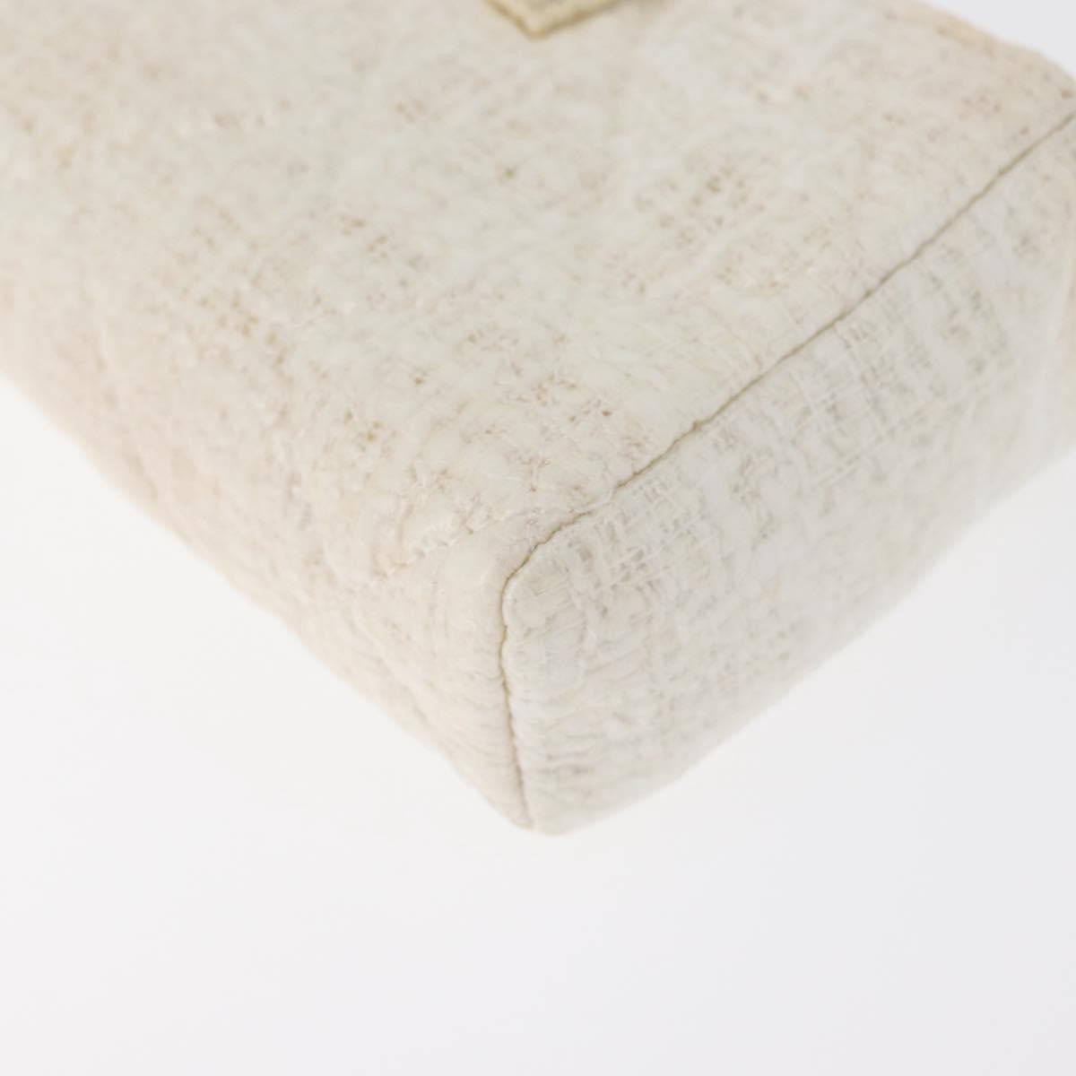 Chanel Vintage Clutch Tweed, White, Tweed, Clutch
