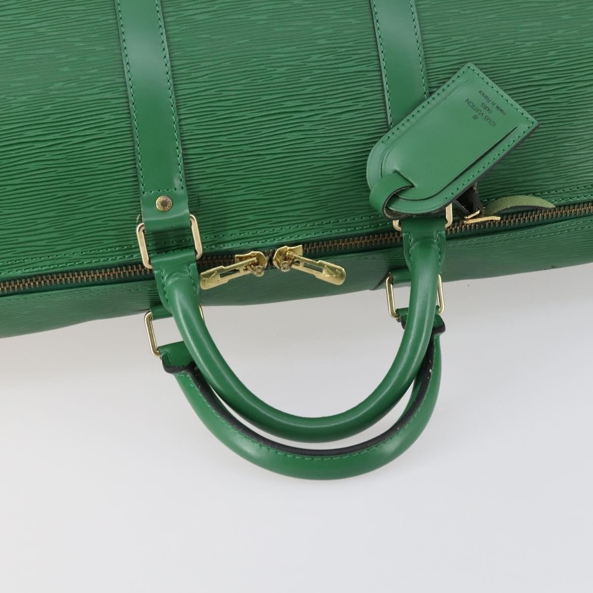 Louis Vuitton Keepall Bag Epi Leather, GREEN, LEATHER, Travel bag