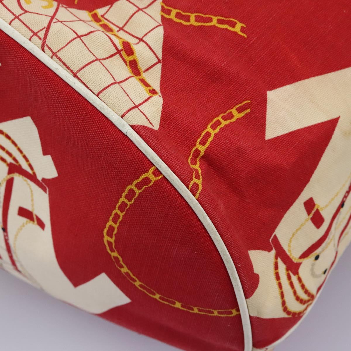 Chanel Chain Shoulder Bag Canvas, RED, CANVAS, Shoulder bag