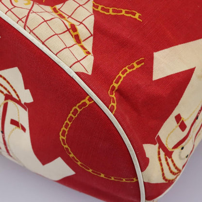 Chanel Chain Shoulder Bag Canvas, RED, CANVAS, Shoulder bag