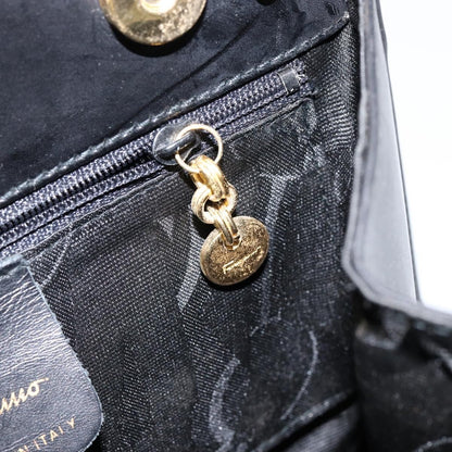 Salvatore Ferragamo Convertible Vara Bow Tote Leather, BLACK, LEATHER, Handbag