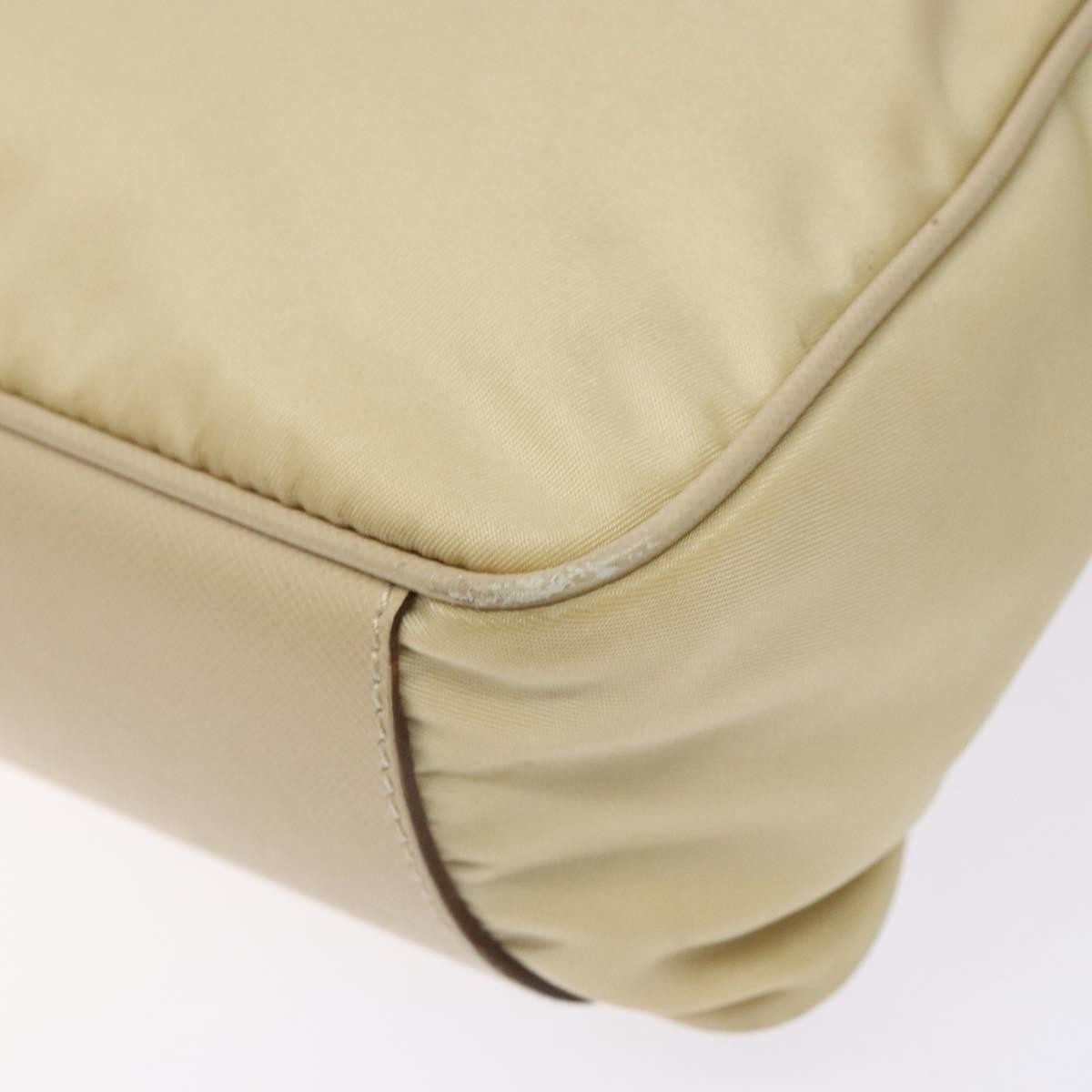 Prada Vintage Zip Handbag Tessuto, BEIGE, NYLON, Handbag