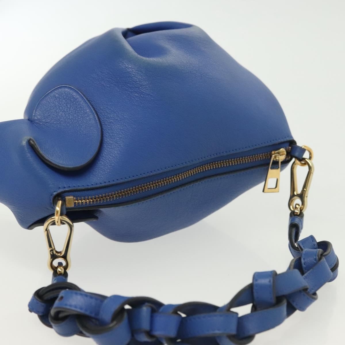 Loewe Elephant Bag Leather, BLUE, LEATHER, Bag