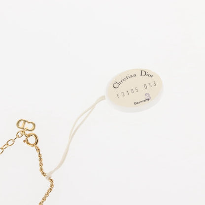 Christian Dior Vintage CD Heart Pendant Necklace Metal with Crystals, GOLD, METAL, Necklace