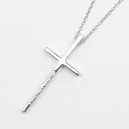 Tiffany & Co. Metro Cross Pendant Necklace 18K White Gold and Diamonds, SILVER, WHITE_GOLD, Necklace