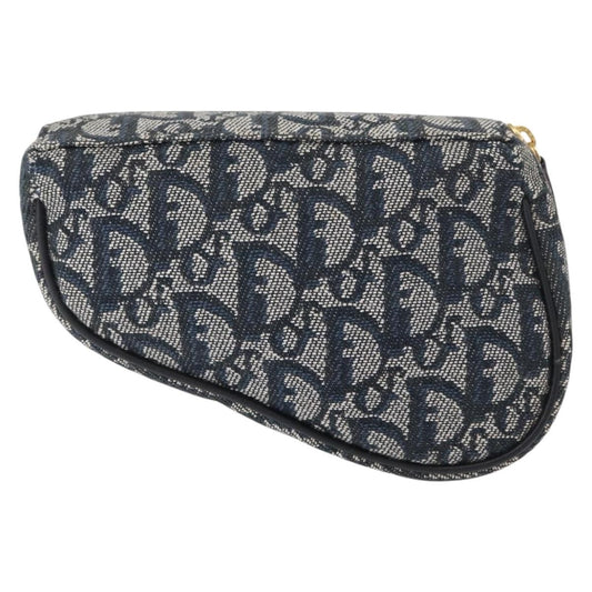 Christian Dior Saddle Zip Pouch Diorissimo Canvas, BLUE, CANVAS, Clutche & pouche