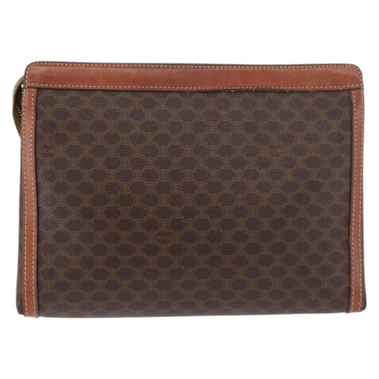 Celine Macadam Pochette Canvas, Black, Canvas, Clutch