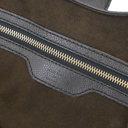 Louis Vuitton L Hobo Mahina Leather, BROWN, LEATHER, Handbag