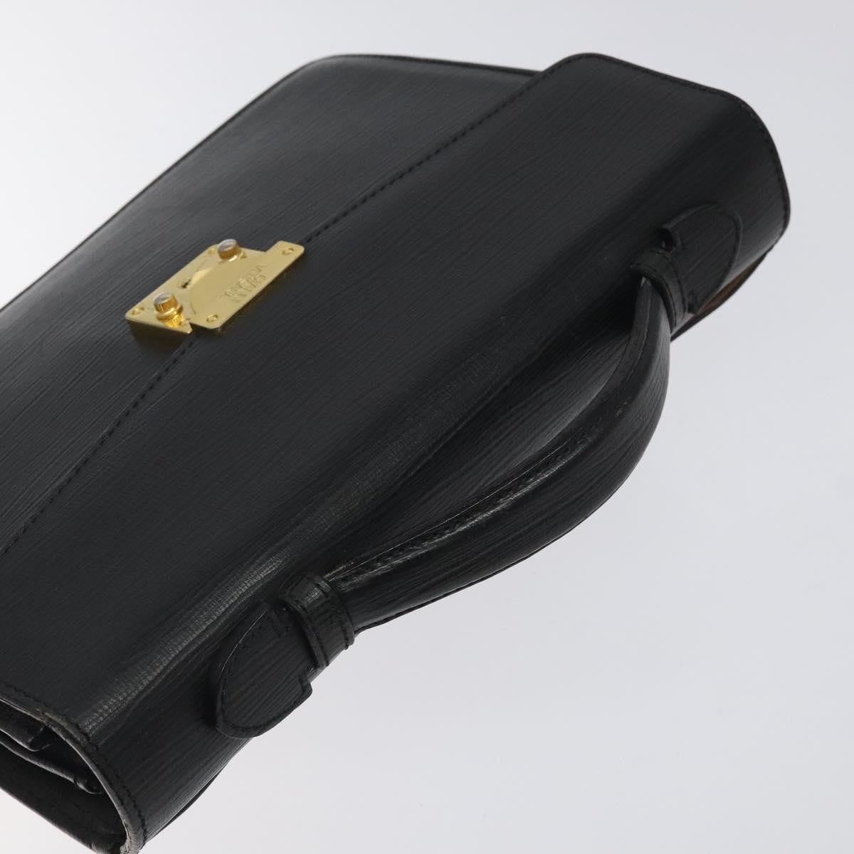 Versace Lock Flap Briefcase Leather, BLACK, LEATHER, Briefcase