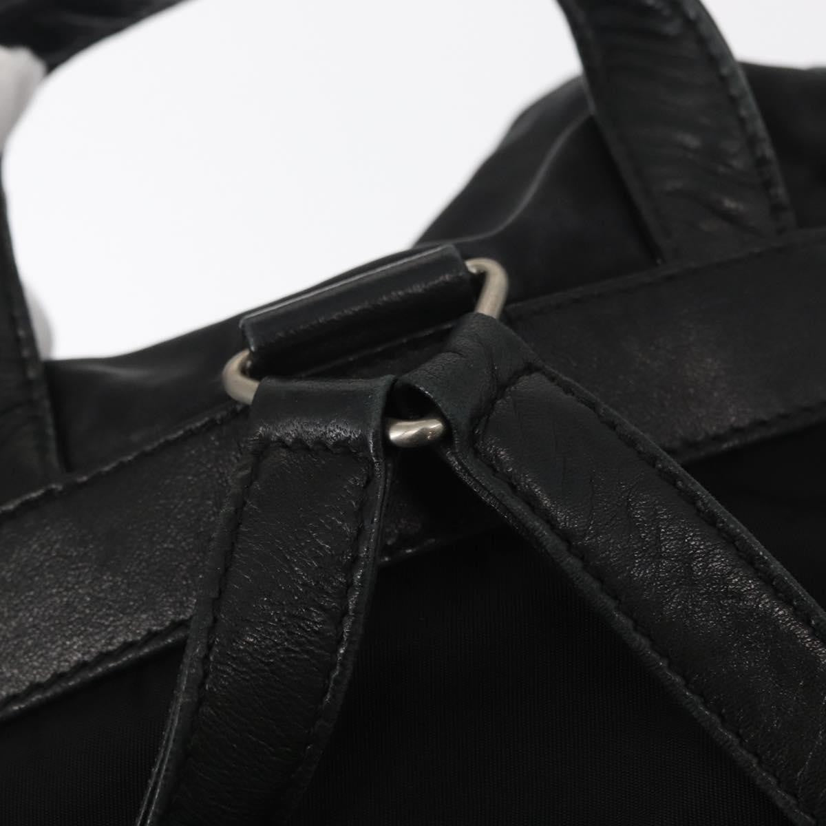 Prada Vela Double Front Pocket Backpack Tessuto with Saffiano Leather, BLACK, NYLON, Backpack