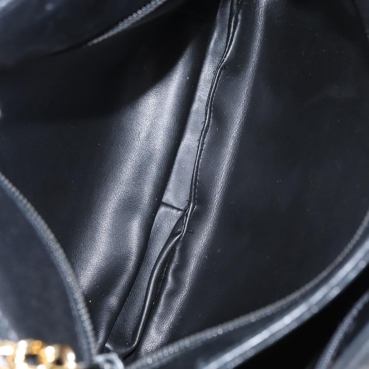 Bally Vintage Chain Shoulder Bag Quilted Leather, BLACK, LEATHER, Shoulder bag