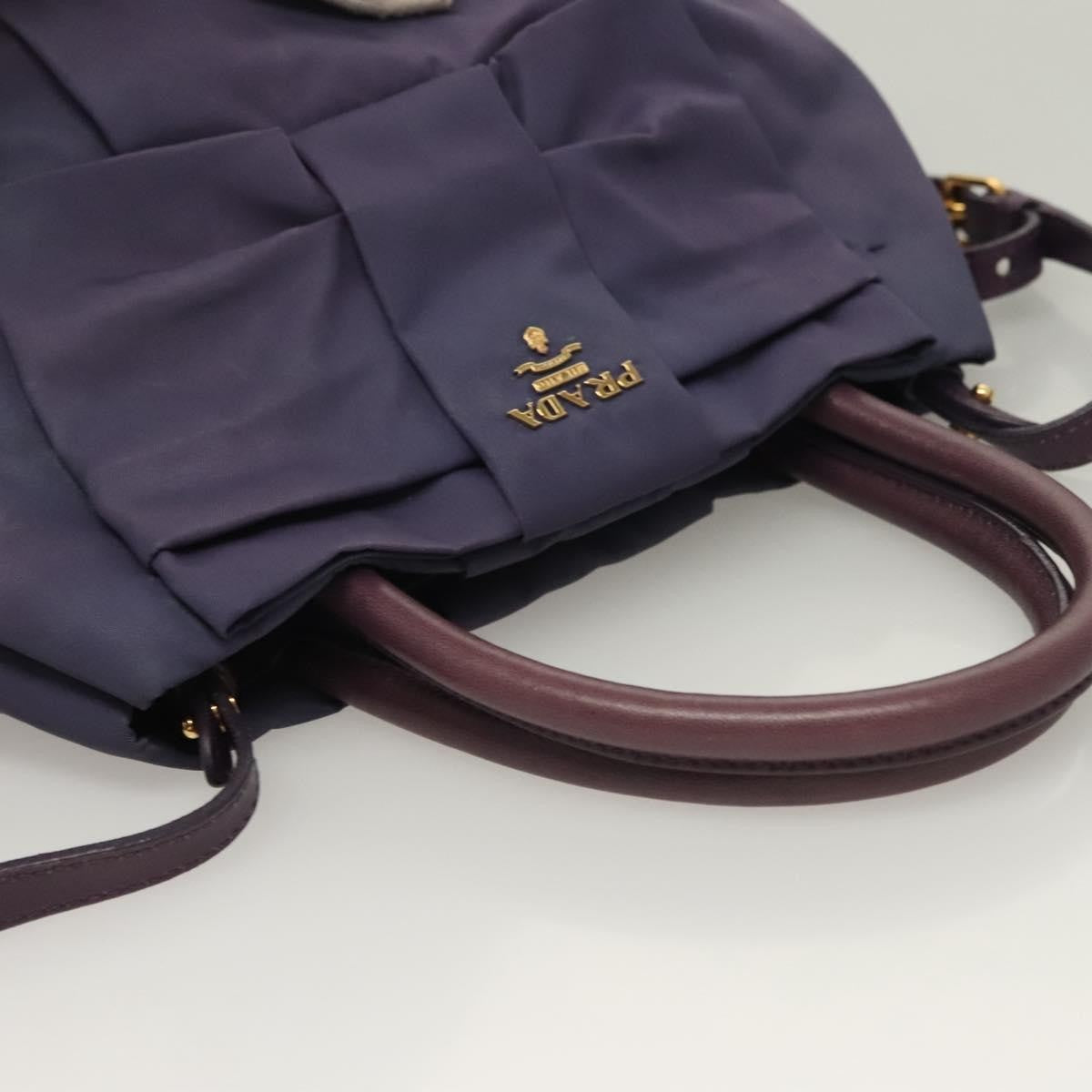Prada Bow Tote Tessuto, PURPLE, NYLON, Handbag