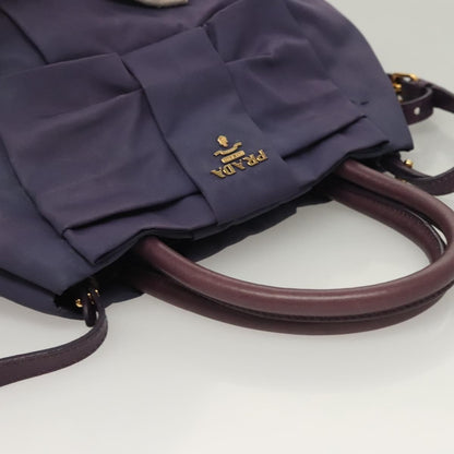 Prada Bow Tote Tessuto, PURPLE, NYLON, Handbag