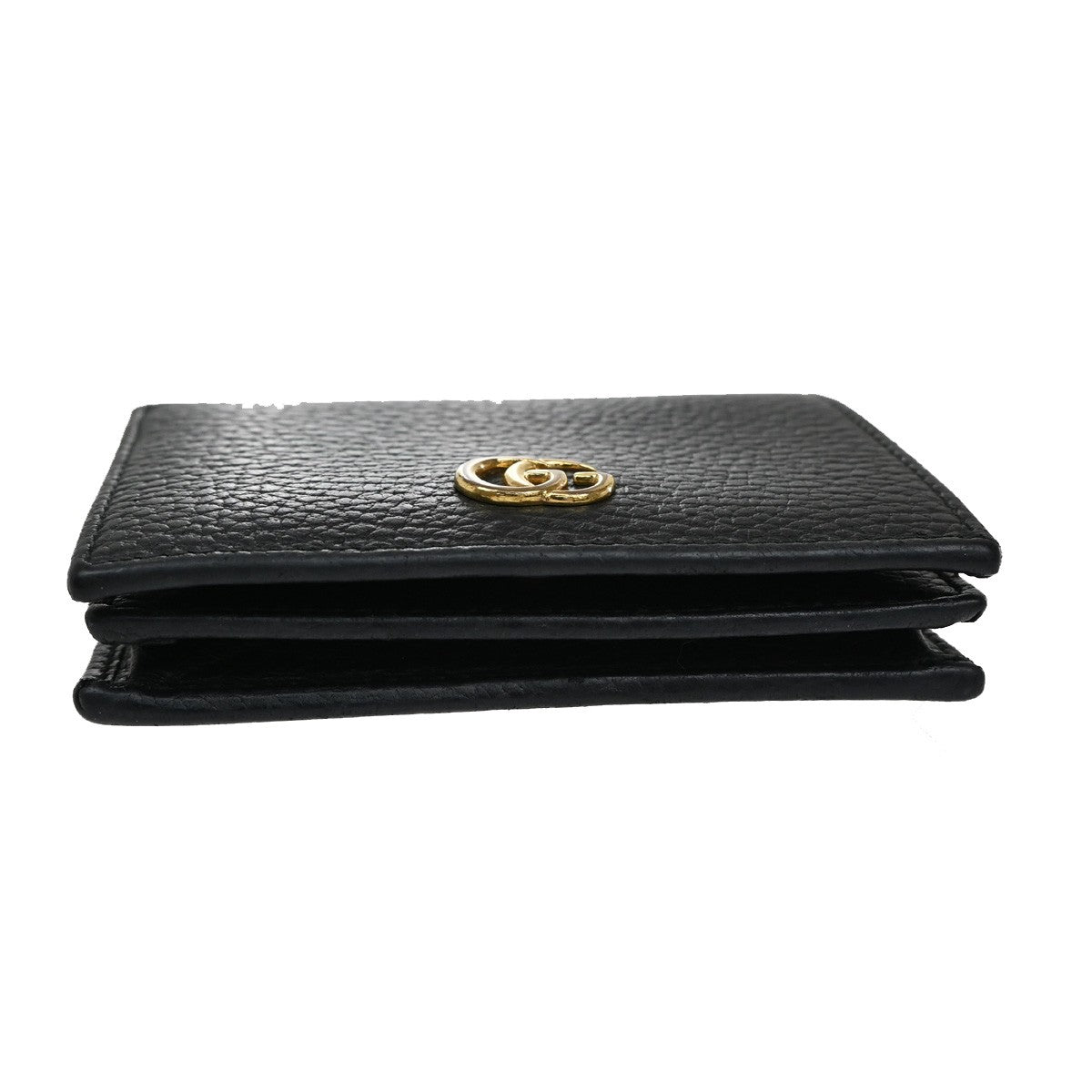 Gucci GG Marmont Flap Card Case Leather, BLACK, LEATHER, Wallets