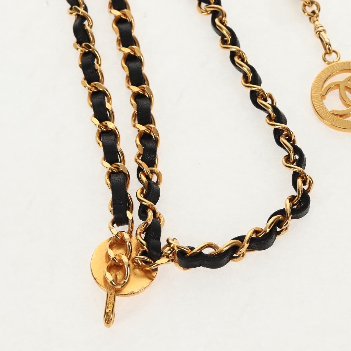 Chanel Vintage Multi-Chain Medallion Belt Metal and Leather, GOLD, METAL, Belts