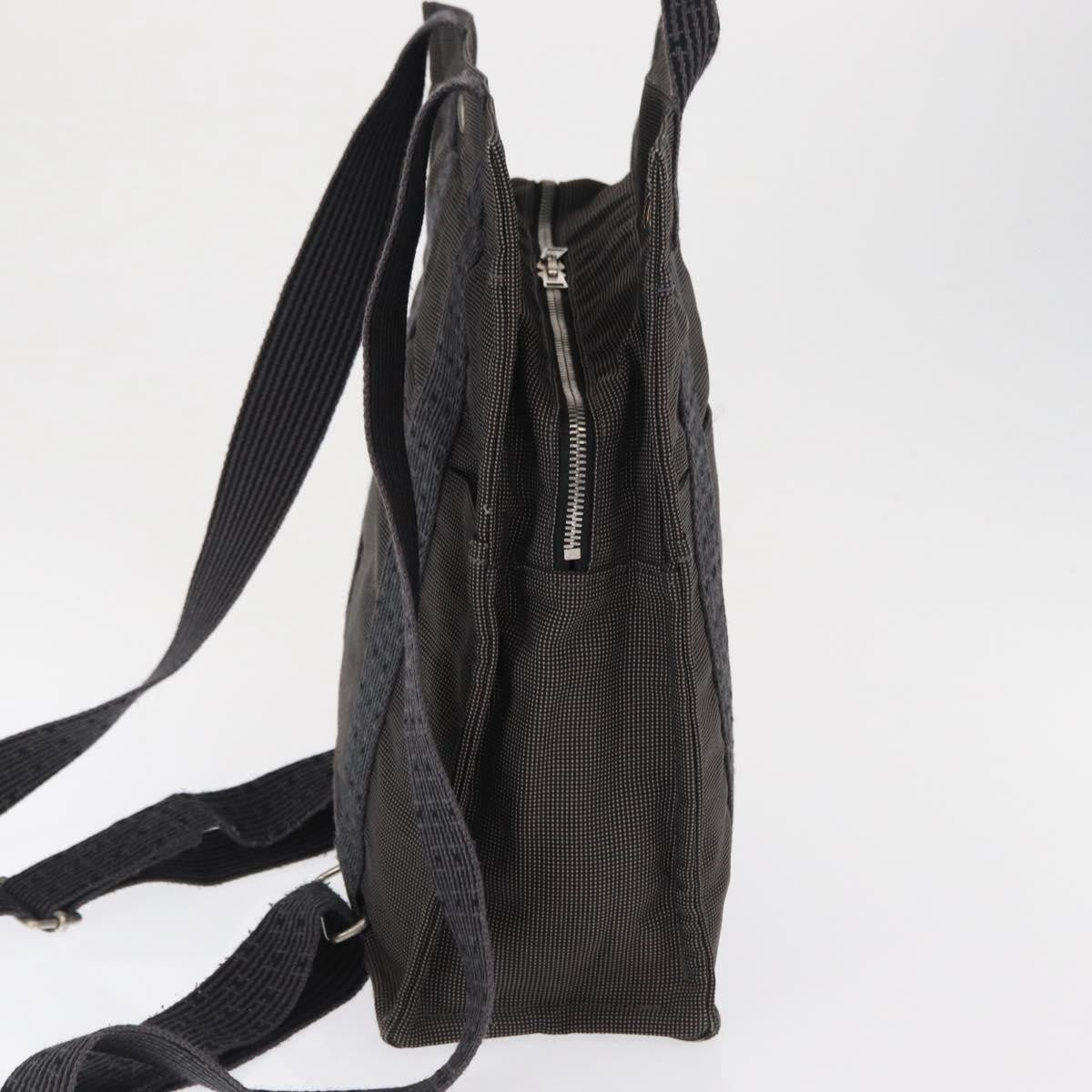 Hermes Herline Backpack Canvas, GRAY, CANVAS, Backpack