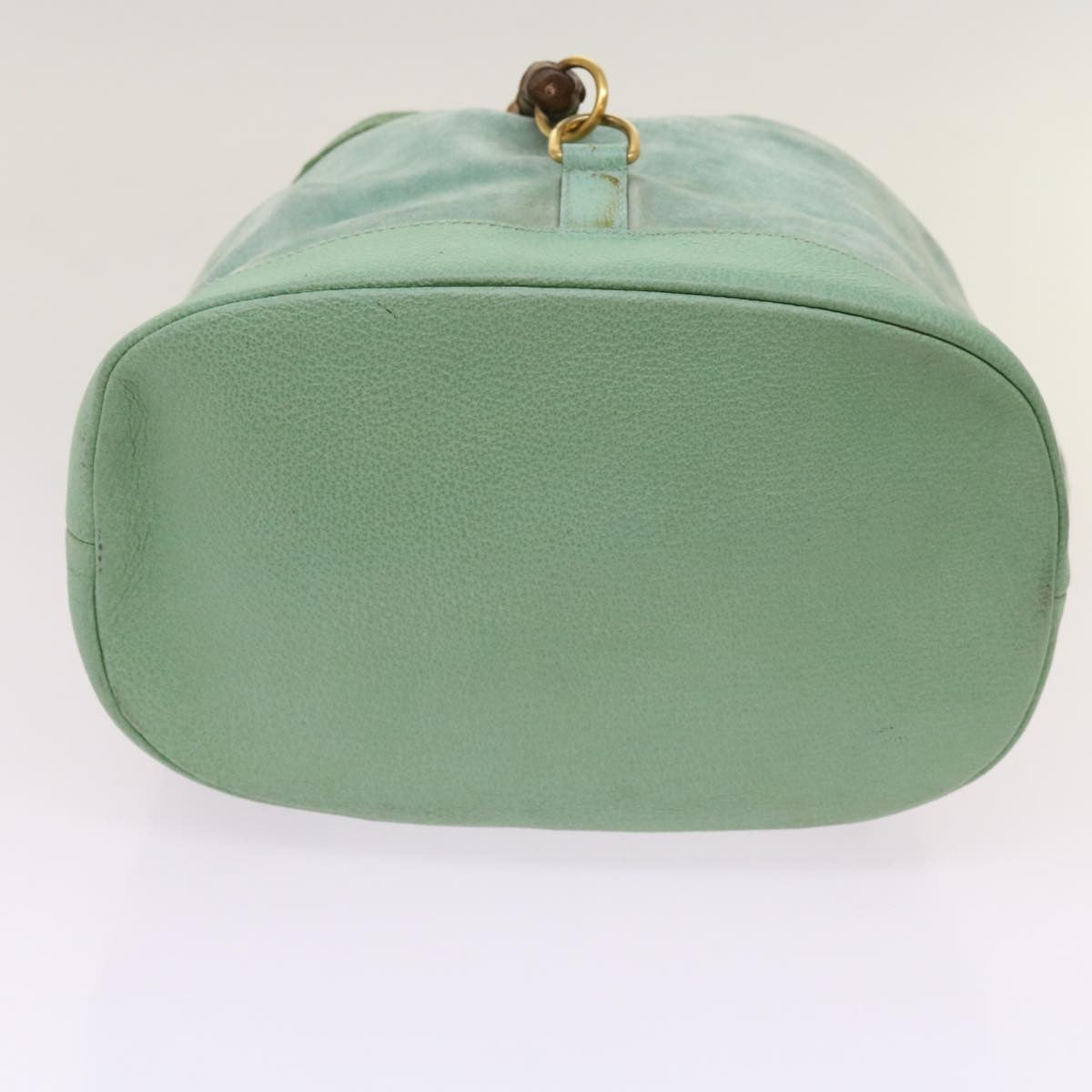 Gucci Vintage Bamboo Drawstring Backpack Suede and Leather, BLUE, SUEDE, Backpack