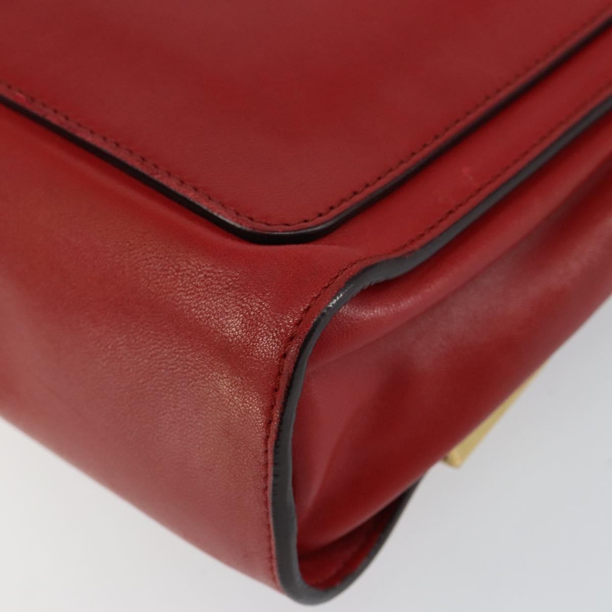 Chloe Elle Chain Clutch Leather, RED, LEATHER, Clutche & pouche