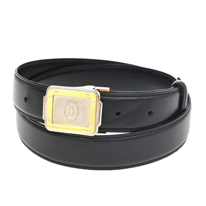 Cartier Santos Plaque Reversible Belt Leather, Black, Leather, Belt