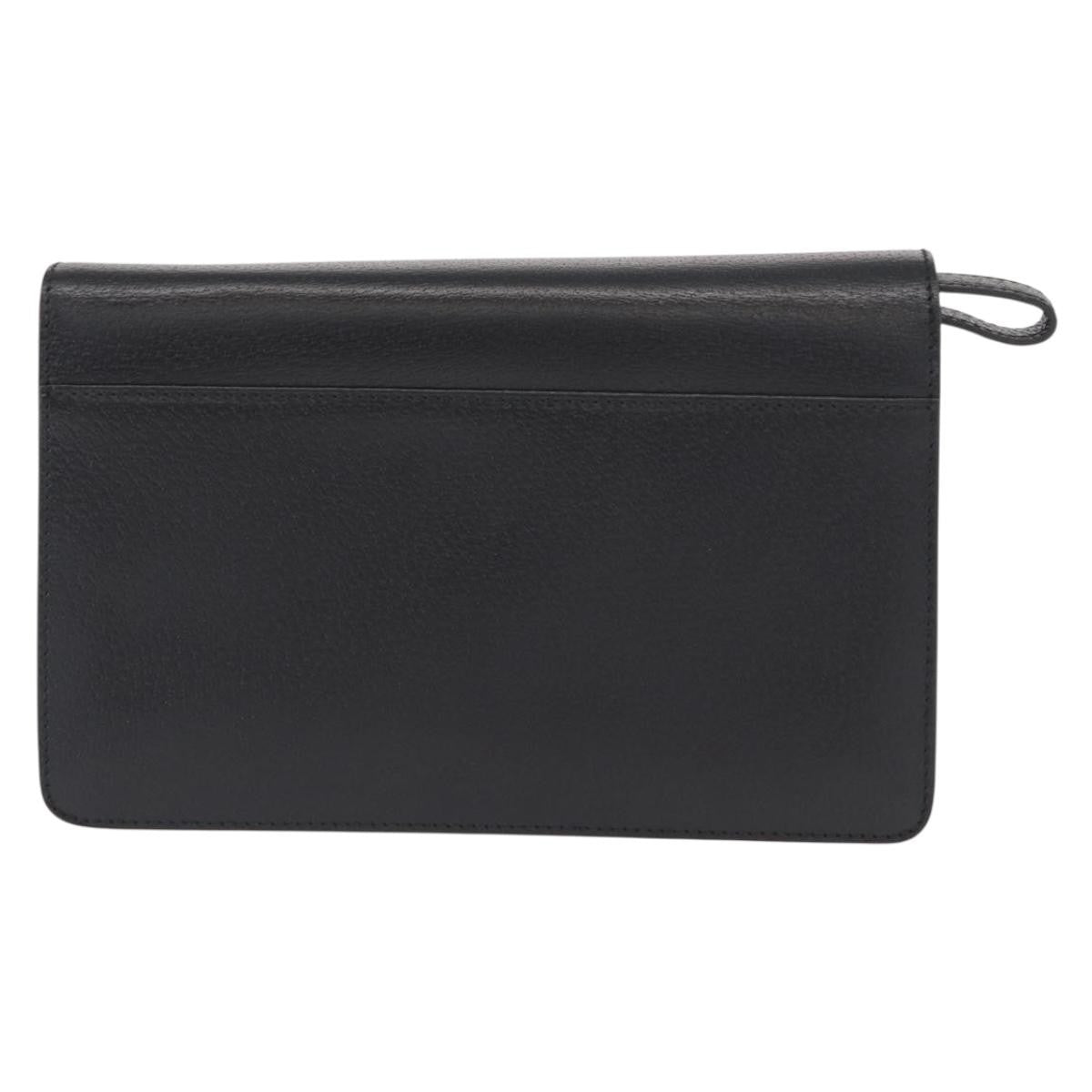Salvatore Ferragamo Vintage clutch Bag Leather, BLACK, LEATHER, Clutche & pouche