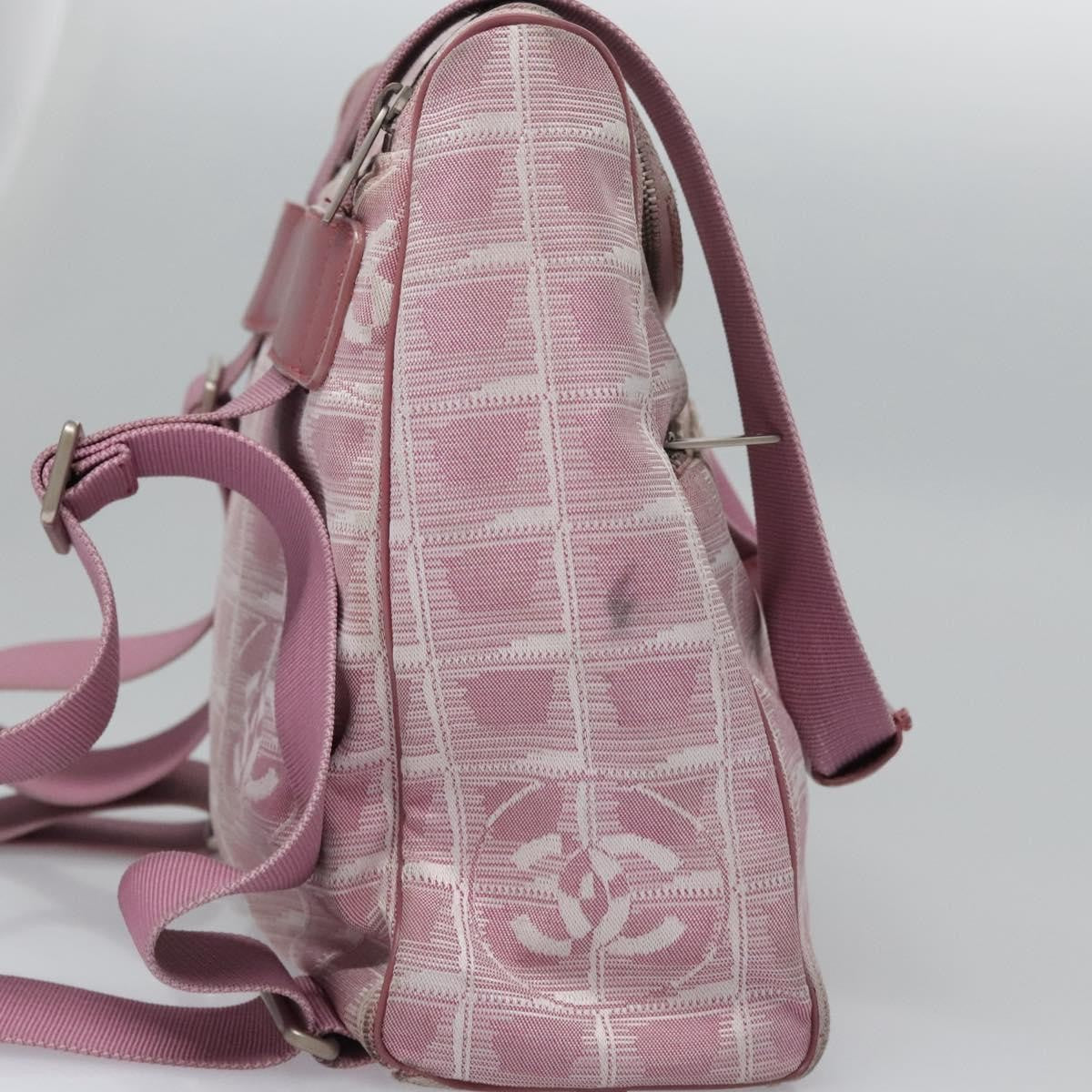Chanel Travel Line Backpack Canvas, PINK, CANVAS, Backpack