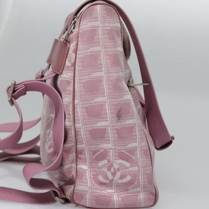 Chanel Travel Line Backpack Canvas, PINK, CANVAS, Backpack
