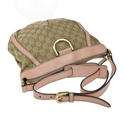 Gucci D-Ring Shoulder Bag (Outlet) GG Canvas, Brown, Canvas, Shoulder Bag