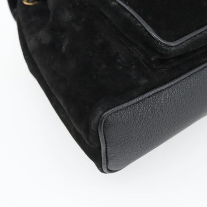 Gucci Vintage Bamboo Backpack Suede, Black, Suede, Backpack