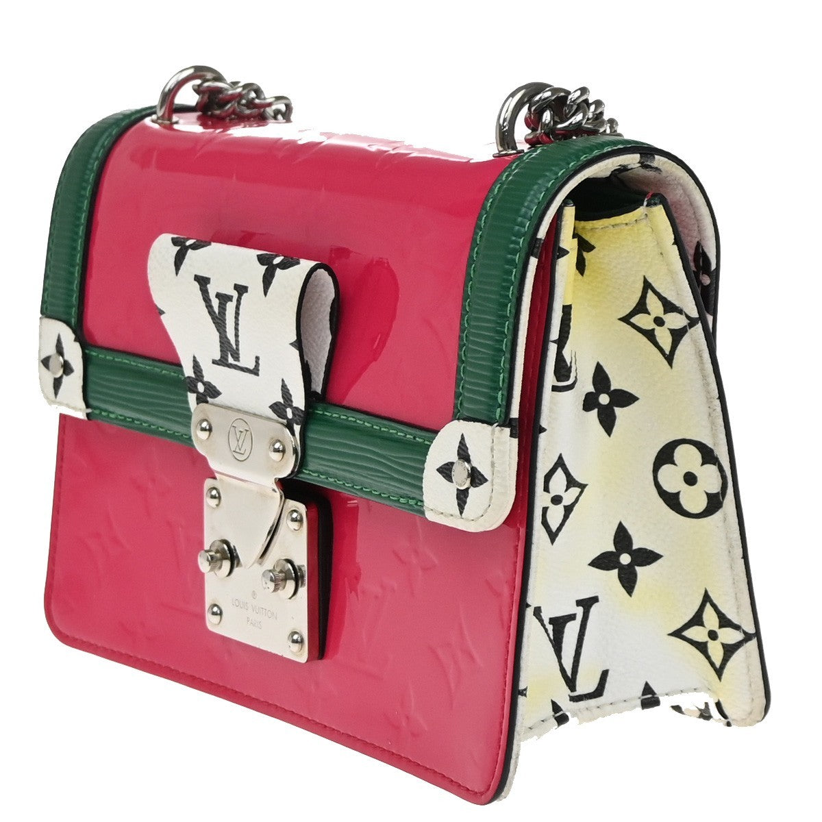 Louis Vuitton Wynwood Handbag Monogram Vernis with Monogram Canvas and Epi Leather, PINK, PATENT_LEATHER, Shoulder bag
