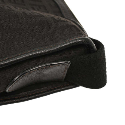 Fendi Vintage F Charm Messenger Bag Zucchino Canvas, BLACK, CANVAS, Shoulder bag