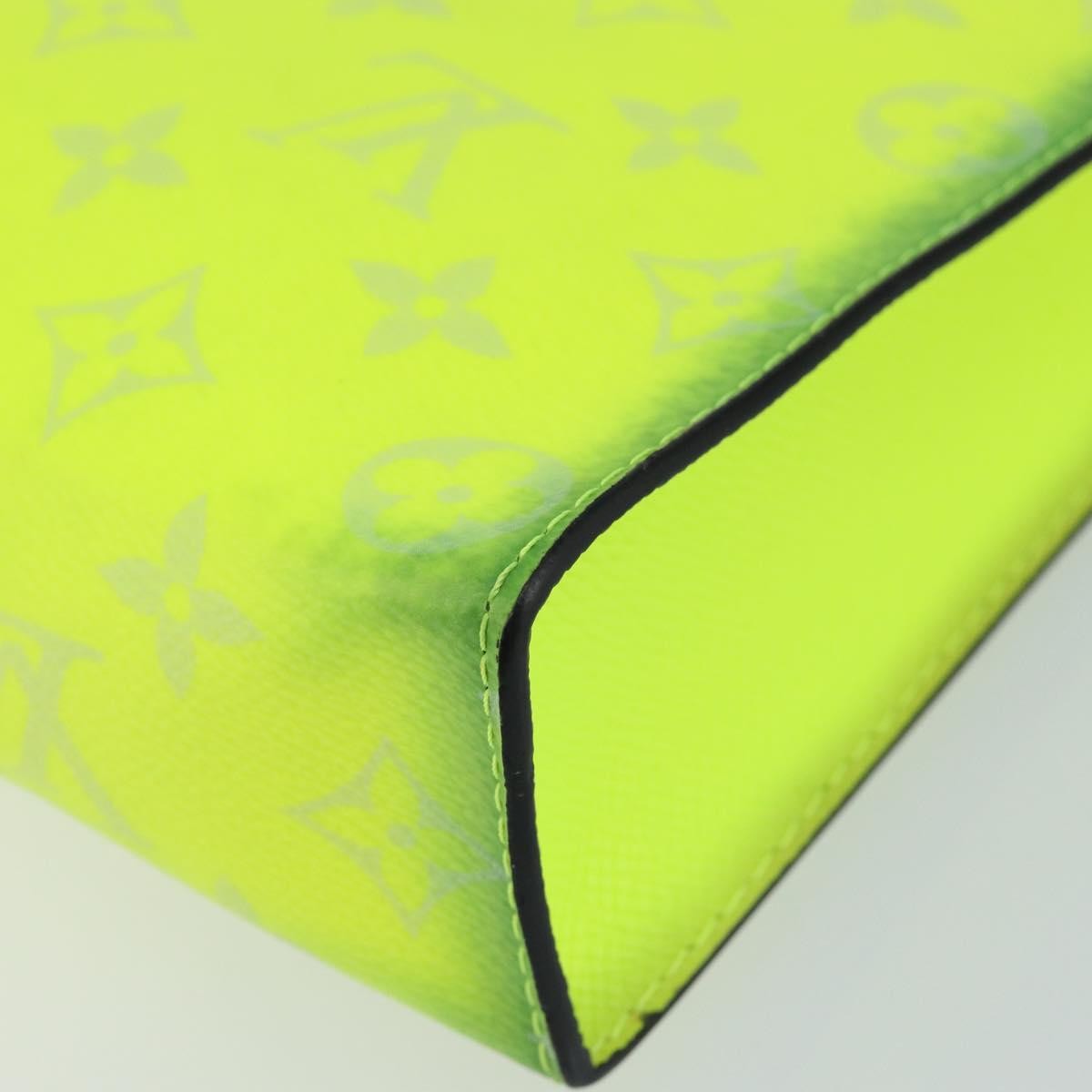 Louis Vuitton Pochette Voyage Monogram Taigarama, YELLOW, LEATHER, Clutche & pouche