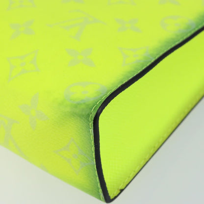 Louis Vuitton Pochette Voyage Monogram Taigarama, YELLOW, LEATHER, Clutche & pouche